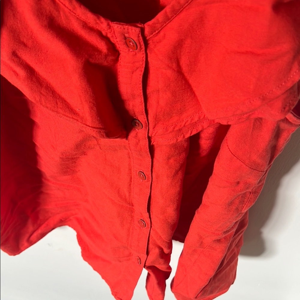 Red Ruffled Women's Top - Picture 4 of 5